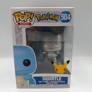 Funko Pop Pokemon Squirtle 504 Silver Metallic 25th Anniversary Vinyl Figure